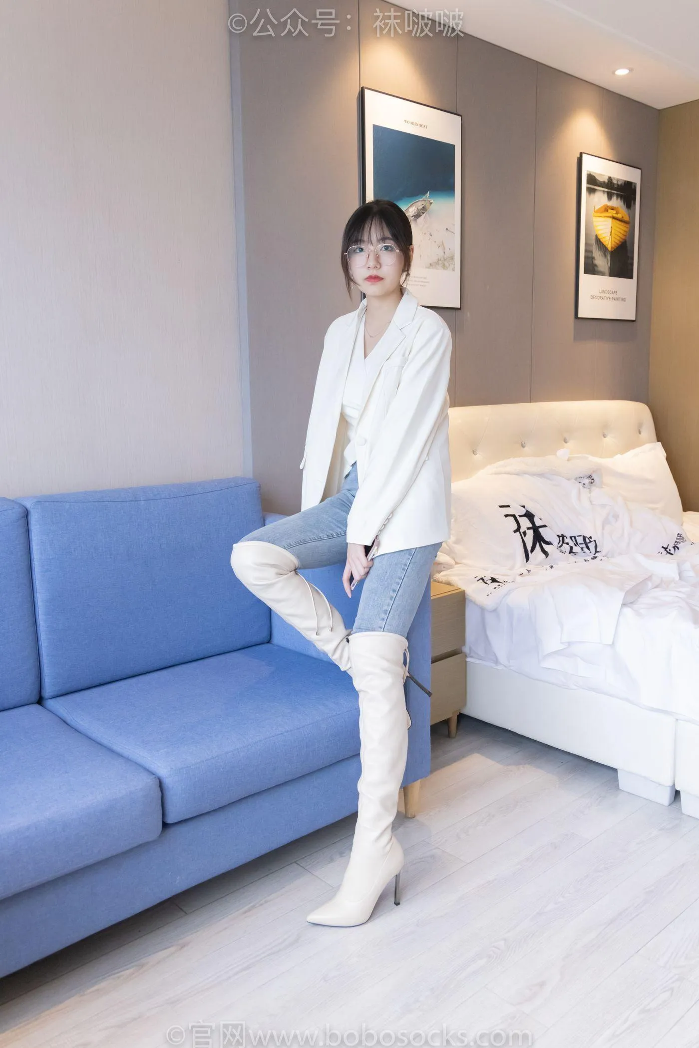 [BoBoSocks袜啵啵]NO.050 小甜豆-高跟长靴、白棉袜 [175P]插图